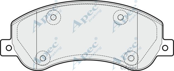 APEC BRAKING Комплект тормозных колодок, дисковый тормоз PAD1816
